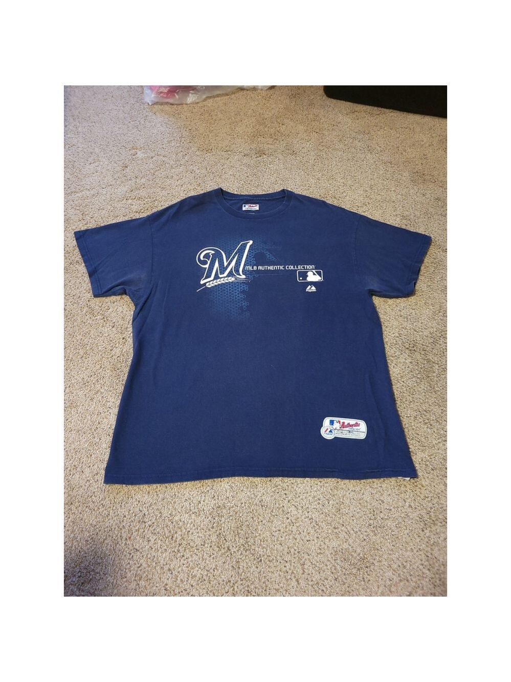 Majestic Men's XL Navy Milwaukee Brewers T-Shirt - Picture 2 of 7